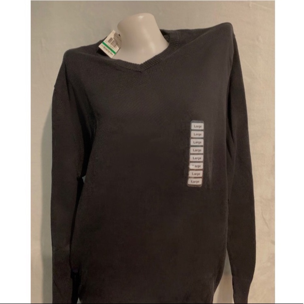 John Ashford Solid Color Long Sleeve V-Neck Crew